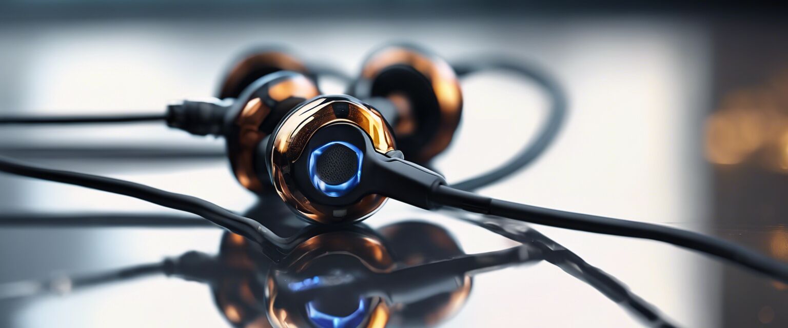 Audiophile earbuds in use