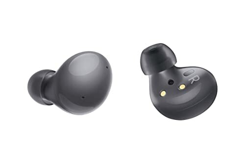 Black wireless earbuds with sleek design