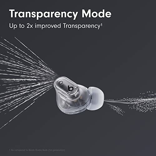 Earbud showcasing transparency mode feature