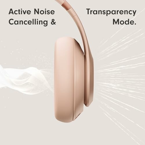 Headphones with active noise cancelling and transparency mode.