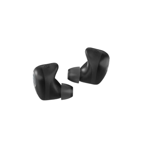 Pair of black wireless earbuds