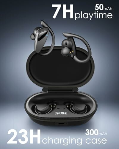 Wireless earbuds with charging case, 7H playtime, 23H case